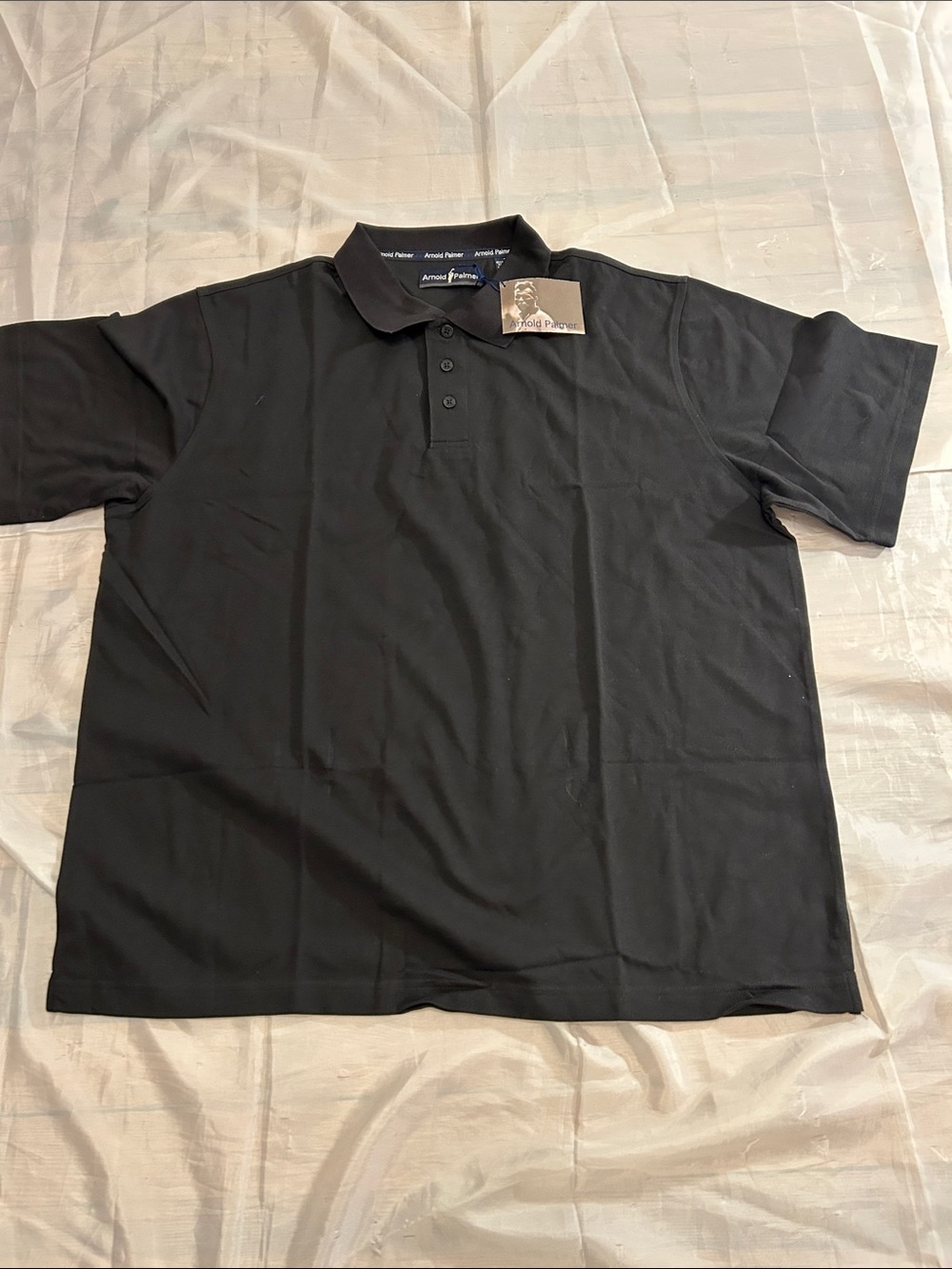 Men's Black Polo Shirt with Subtle Logo Trim